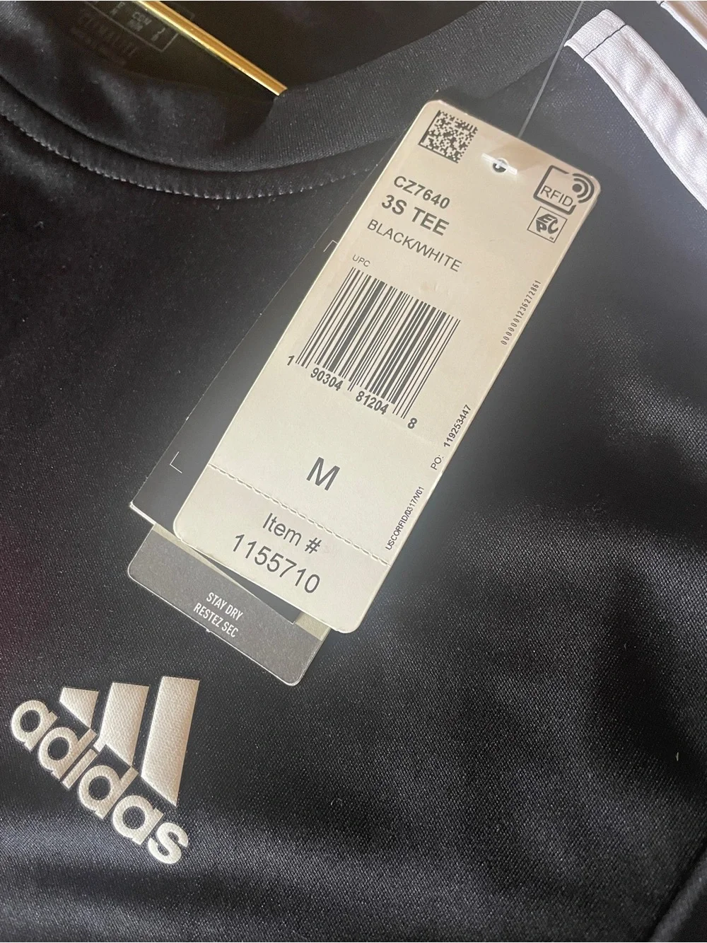 Adidas 3s z Soccer Jersey Side Stripe Round Neck Short Sleeve - Black Medium